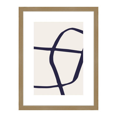 Accent By Nielsen Velino Oak Picture Frame 30X40CmWith Glass Front And Abstract Poster Print from B&Q