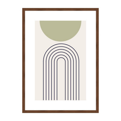 Accent By Nielsen Velino Walnut Picture Frame 50X70CmWith Glass Front And Abstract Poster Print from B&Q