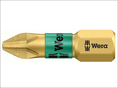 Wera - 851/1 Bdc Phillips Bitorsion Insert Bit Diamond Coated Ph1 X 25Mm Carded Size 1