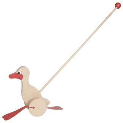 Goki Push Along Wooden Duck W/ Wheels from B&Q