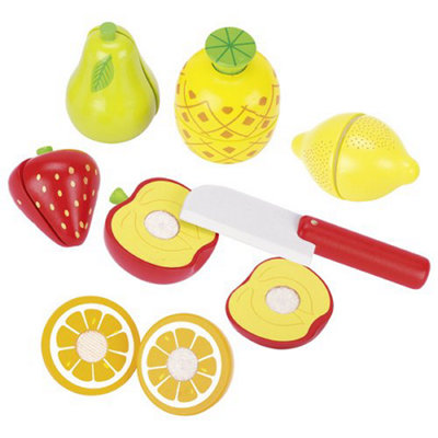 Goki Wooden Sliced Fruit W/ Hook & Loop from B&Q