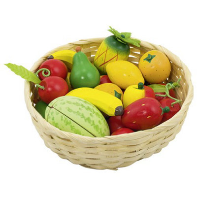 Goki Wooden Fruit Set In Basket from B&Q