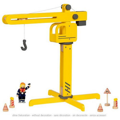 Goki Wooden Toy Construction Crane Childrens Building Wood Activity Toy from B&Q