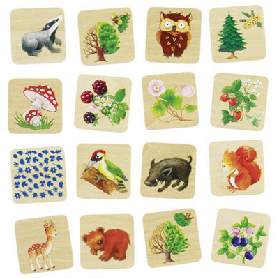 Goki Woodland Life Memory Game Matching Pairs from B&Q
