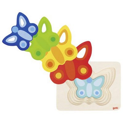 Goki Wooden Butterfly Puzzle Stacking Game from B&Q
