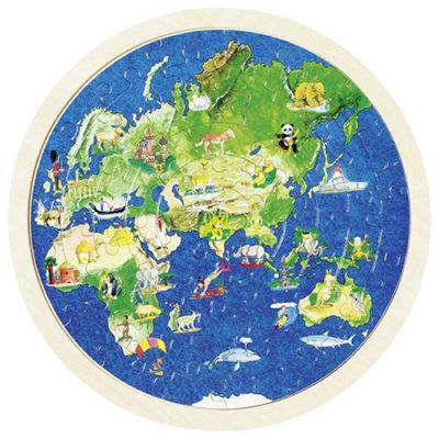  - Goki World Puzzle Circle Globe Earth Learn Geography Educational Childrens Toy