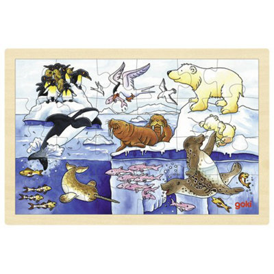 Goki Wooden Arctic Animals Puzzle24 Piece from B&Q