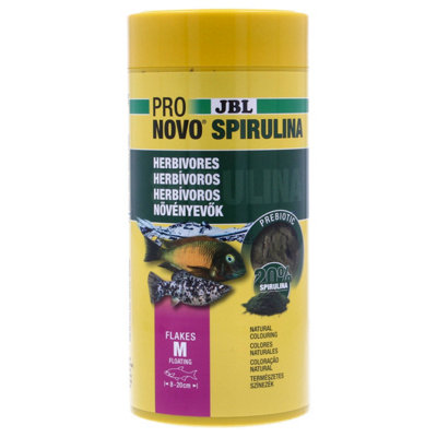 Jbl Spirulina Flakes Garlic No Mess Algae Based Shrimp Marine Freshwater 3-20Cm 1L from B&Q