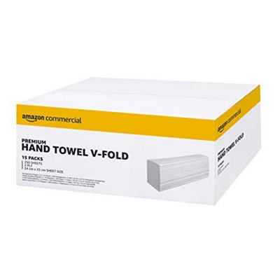 Amazoncommercial Singlefold (V-Fold / Zz-Fold) Paper Hand Towels2-Ply Deinked3750 Sheets (15 Packs Of 250)Sheet Size: 24 X from B&Q