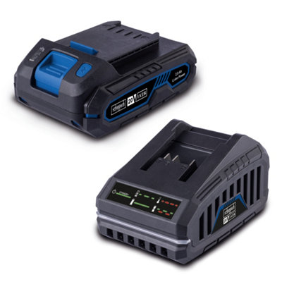 Scheppach 20V 2Ah Battery & 2.4A Charger Starter Kit, Ixes Cordless Tools, Fast Charging & Led Display