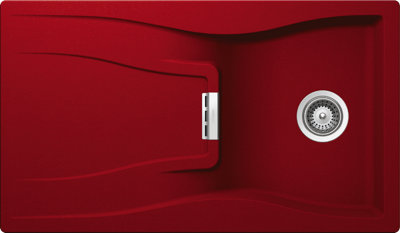 Schock Composite Granite Waterfall 1.0 Bowl & Drainer Rouge Inset/undermount Kitchen SinkWatd100Ro from B&Q