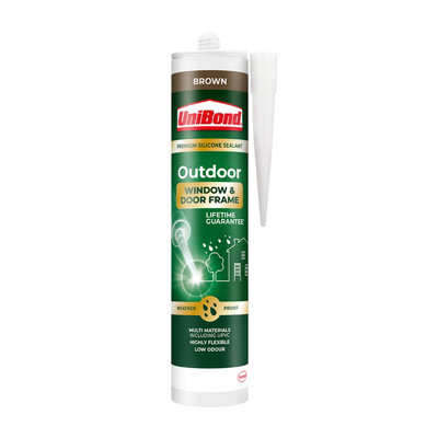 Unibond Outdoor Window & Door Silicone-Based Brown Frame Sealant392G from B&Q
