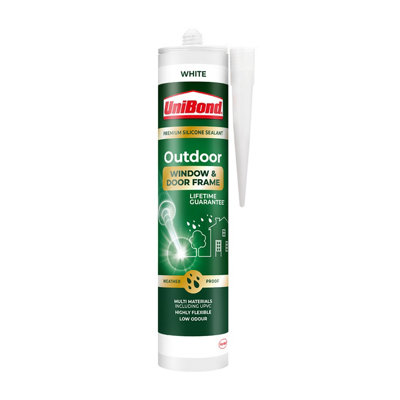Unibond Outdoor Window & Door Silicone-Based White Frame Sealant392G from B&Q