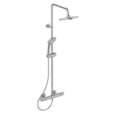 Ideal Standard Ceratherm T25+ Chrome Effect Rear Fed Thermostatic Shower Kit With 2 Heads & 1500M Hose Length from B&Q