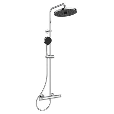 Ideal Standard Ceratherm T25+ Chrome Effect Rear Fed Thermostatic Shower Kit With 2 Heads & 1750M Hose Length from B&Q