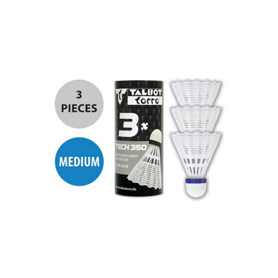 Talbot-Torro Tech 350 Medium Nylon Shuttlecocks3 Pack from B&Q
