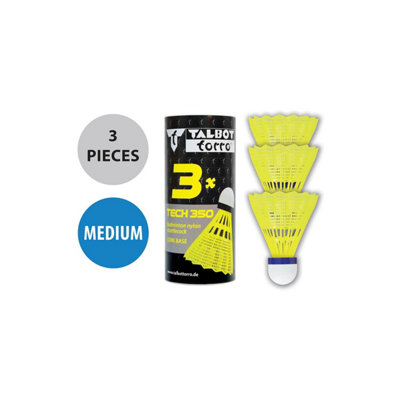 Talbot-Torro Tech 350 Medium Nylon Shuttlecocks3 Pack from B&Q