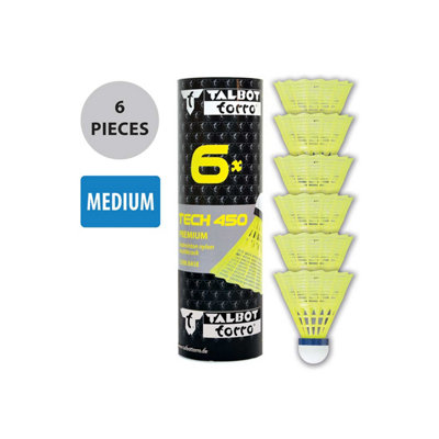 Talbot-Torro Tech 450 Premium Medium Nylon Shuttlecocks6 Pack from B&Q