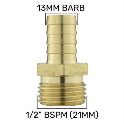 AP Supplies Brass Straight Joiner 13mm1/2" Bspm from B&Q