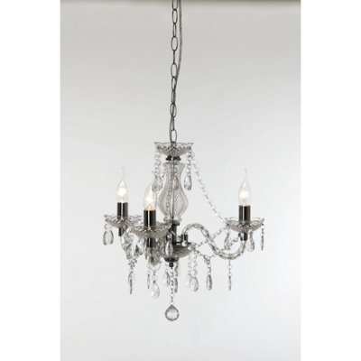 Luminosa Lighting Luminosa Lüster Classic 3 Light Multi Arm Chandelier Chrome ClearUk Stock from B&Q