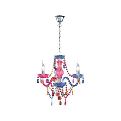B&Q -  Luminosa Lüster Young Living 3 Light Multi Arm Chandelier Chrome
