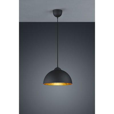 Luminosa Lighting Luminosa Jimmy Modern Dome Pendant Ceiling Light BlackUk Stock from B&Q