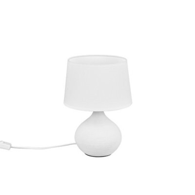 B&Q -  Luminosa Martin Modern Table Lamp With Round Tapered Shade WhiteUk Stock