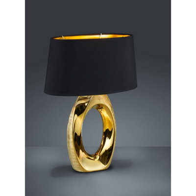 B&Q -  Luminosa Taba Modern Table Lamp With Oval Shade Gold