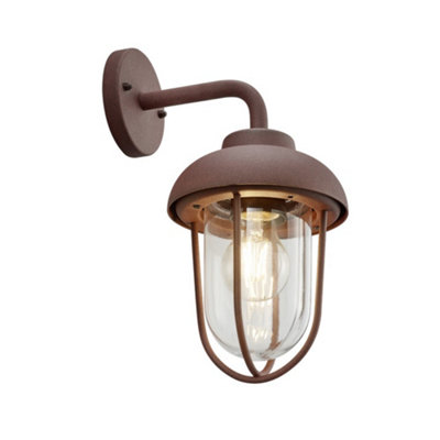 Luminosa Lighting Luminosa Duero Vintage Outdoor Wall Lantern Rusty Ip44Uk Stock from B&Q