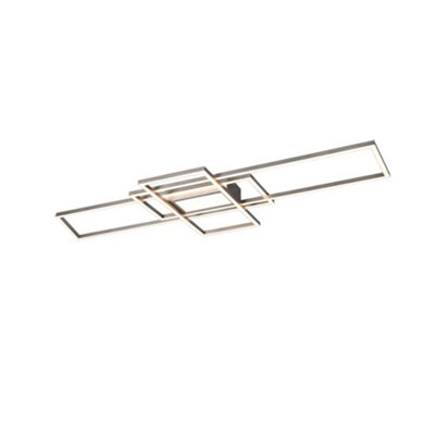Luminosa Lighting Luminosa Irvine Modern 60W Led Semi Flush Light Nickel Matt 3000-6500K Remote ControlUk Stock from B&Q