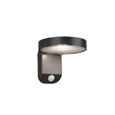 Luminosa Lighting Luminosa Posadas Modern Outdoor Modern Wall Lamp Anthracite 3000K Ip44 With PirUk Stock from B&Q