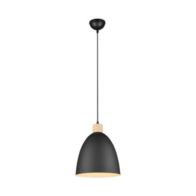 Luminosa Lighting Luminosa Jagger Modern 25Cm Dome Pendant Ceiling Light Black MattUk Stock from B&Q