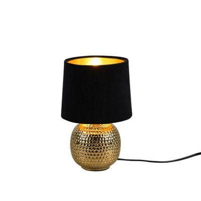 B&Q -  Luminosa Sophia Modern Table Lamp With Round Tapered Shade Gold Gold ShadeUk Stock