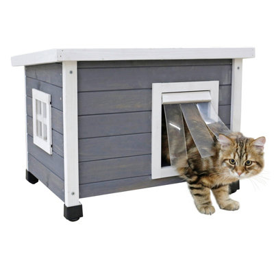 Kerbl Cat House Rustica 57X45X43Cm White/grey