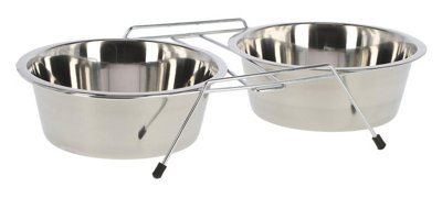 Kerbl Metal Twin Feeder Incl. 2 X 1800 Ml Bowls