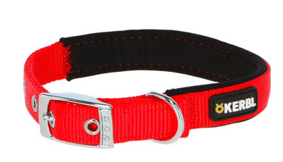 Kerbl Miami Plus Nylon Collar With Soft LiningRed 53-61Cm/38mm