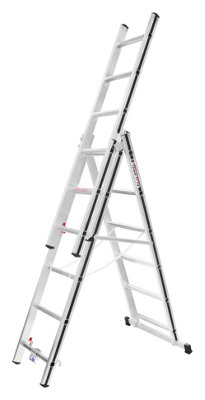Hymer Alupro Black Line Combination Ladder Fixed Stabiliser Bar3X6 Rung (3.71M) from B&Q