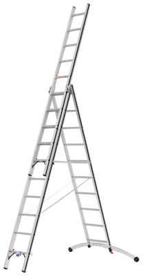 Hymer Alupro Black Line 'smart Base' Combination Ladder3X10 Rung (6.62M) Made In Germany
