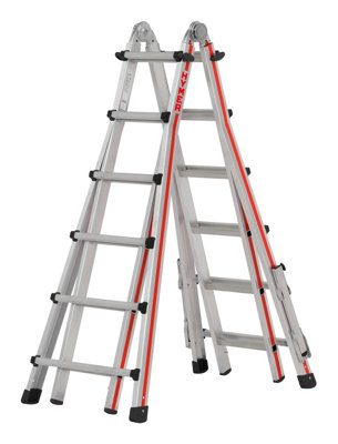 Hymer Red Line Telescopic Combination Ladder With Deployable Stabiliser Legs4X6 Rung (6.26M) from B&Q
