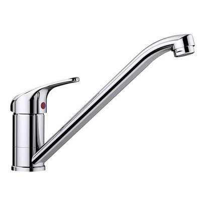 Rackhams Silver Daras Polished Chrome Single-Level High Pressure Kitchen Mixer Tap - Single Lever - Image 6