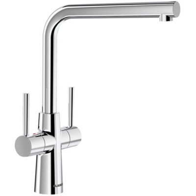 Blanco Lax Twin Lever Swivel Spout Kitchen Mixer TapHigh-Arch ChromeDeck-Mounted from B&Q