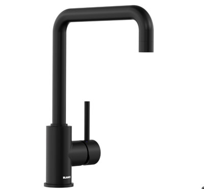 Blanco Mili J-Shaped Spout Mixer Tap Black from B&Q