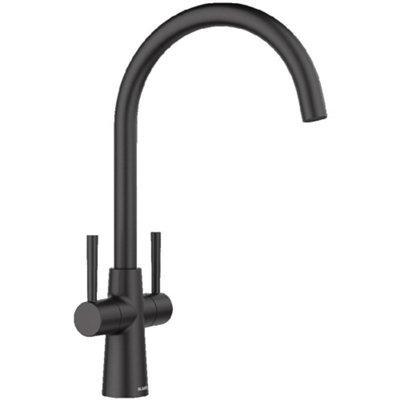 Blanco Max Ii Matt Black Twin-Lever Swivel Spout Kitchen Mixer TapDeck-Mounted High-Arch from B&Q