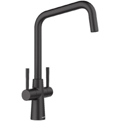 Blanco Jax Twin Lever Swivel Spout Kitchen Mixer TapMatt BlackDeck-MountedHigh-Arch from B&Q