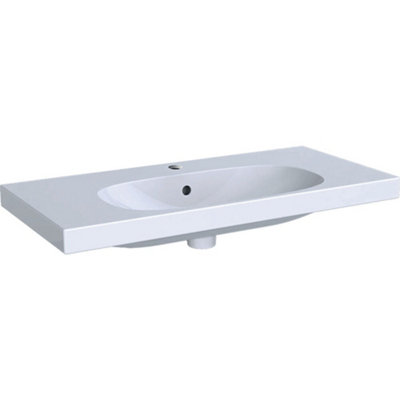 Geberit Acanto Compact 1 Tap Hole Wash Basin White(Basin Only) 500.633.01.2 from B&Q