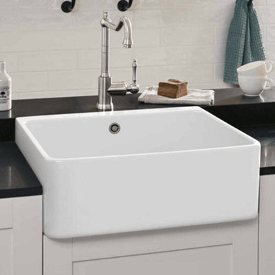 Villeroy & Boch Farmhouse 60 White Ceramic 1-Bowl Sit-On Kitchen Sink 595 X 500 mmOverflow Fitted from B&Q