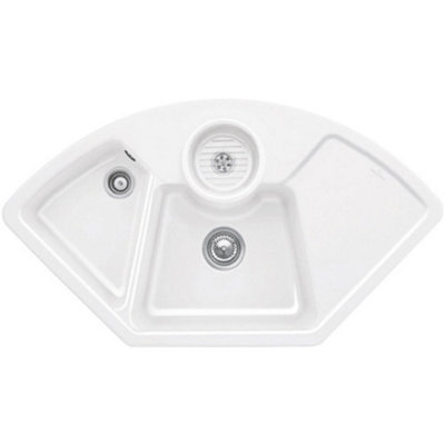 Villeroy-Boch Villeroy & Boch Solo 2.5-Bowl Inset Ceramic Corner Kitchen SinkWhite1075 X 600 mm