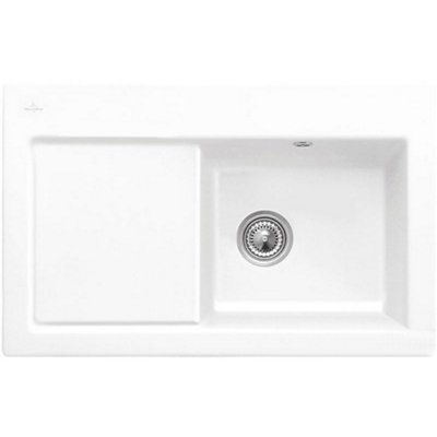 Villeroy-Boch Villeroy & Boch Subway 45 1-Bowl Ceramic Inset Kitchen Sink 780X510X220mm LhdNo Waste from B&Q