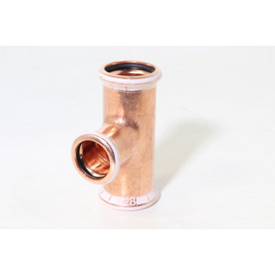Geberit Mapress Copper Press-Fit T-Piece Reduced (Water) 28 X 22 X 28mm 61261 from B&Q