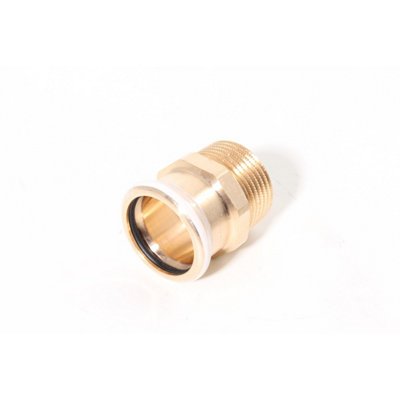 Geberit Mapress Copper Press-Fit Adaptor With Male Thread (Water) 28mm X 1" 61708 from B&Q
